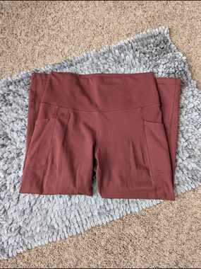 90 Degree By Reflex High-Rise Athletic Leggings in Rust